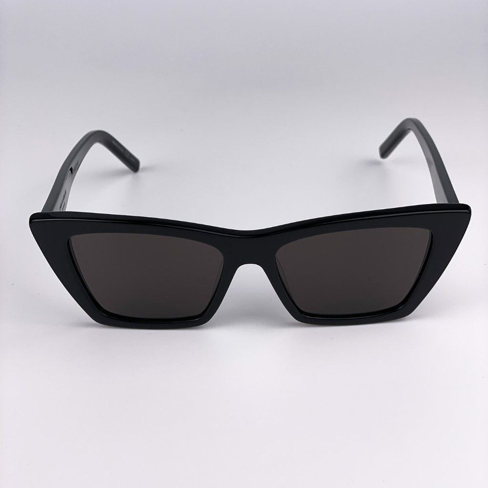 Saint Laurent SL276 MICA 001 Sunglasses Black Grey Cat Eye Women - Picture 1 of 9